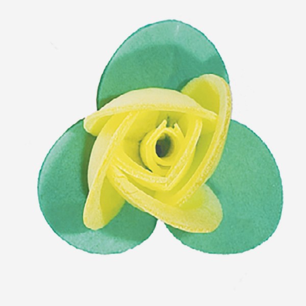 BOCCIOLINO GIALLO CON FOGLIE VERDI IN CIALDA CM 3,5 PZ 200