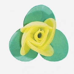 BOCCIOLINO GIALLO CON FOGLIE VERDI IN CIALDA CM 3,5 PZ 200