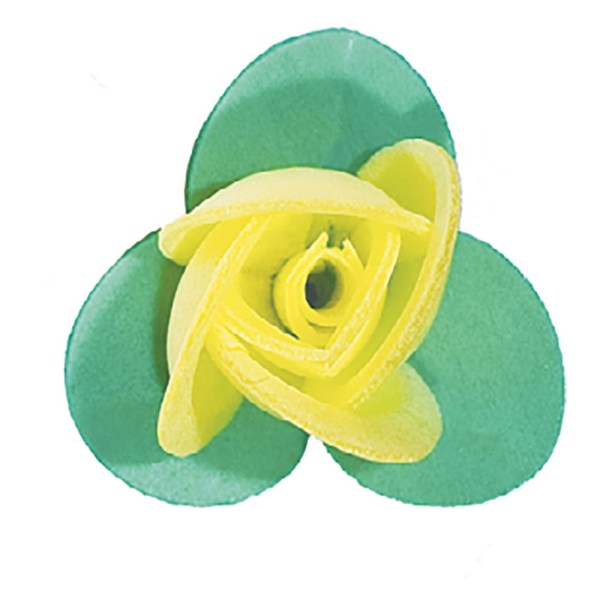 BOCCIOLINO GIALLO CON FOGLIE VERDI IN CIALDA CM 3,5 PZ 200