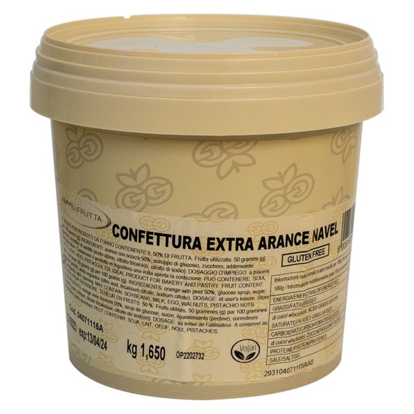 CONFETTURA ARANCE NAVEL EXTRA AMORD(50%FRUTTA)KG1,65 (04071115A)