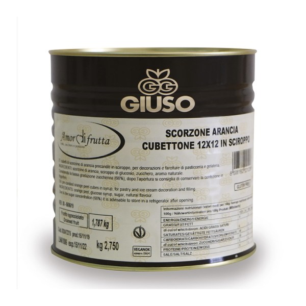 SCORZONE CUBETTONE 12X12 ARANCIA IN SCIROPPO AMORDIFRUTTA KG2,75