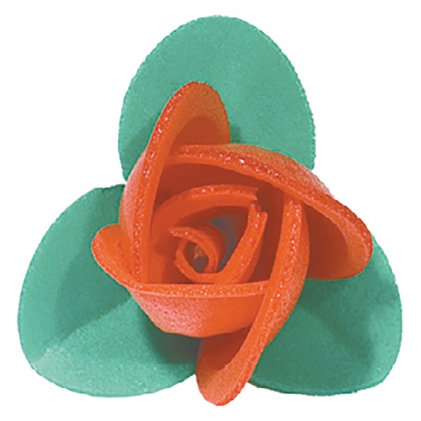 BOCCIOLINO ROSSO CON FOGLIE VERDI IN CIALDA CM 3,5 PZ 200