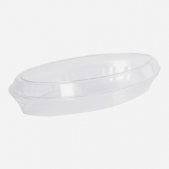 VASSOI OVALI CON COPERCHIO 1^MISURA CM 27,4X14 PZ 60 TRASPARENTI