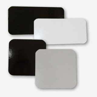 PIATTI RENOIR QUADRATI CM 24x24 BIANCO/NERO KG10