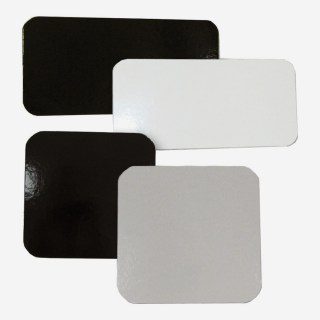 PIATTI RENOIR QUADRATI CM 32x32 BIANCO/NERO KG10