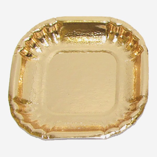 VASSOI MONOPORZIONE QUADRATI ORO PZ 50 CM 10X10