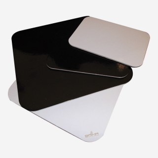 PIATTI RENOIR QUADRATI CM 26x26 BIANCO/NERO KG 10