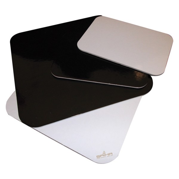 PIATTI RENOIR QUADRATI CM 26x26 BIANCO/NERO KG 10