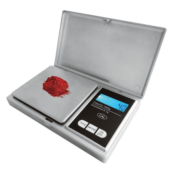 BILANCIA DA TASCA 12,7X7,6X2 CM KG 1 SCALA 0,1GR INOX/COPOLIMERO