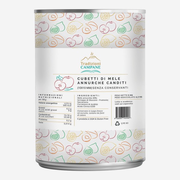 MELA ANNURCA IGP A CUBETTI 10X10 IN SCIROPPO DA KG 5