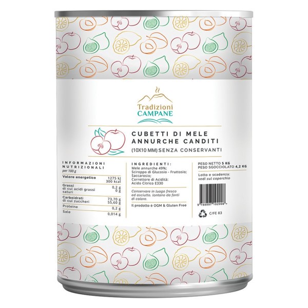 MELA ANNURCA IGP A CUBETTI 10X10 IN SCIROPPO DA KG 5