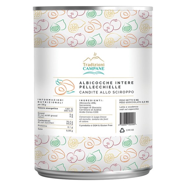 ALBICOCCHE INTERE PELLECCHIELLA IN SCIROPPO DA KG 5