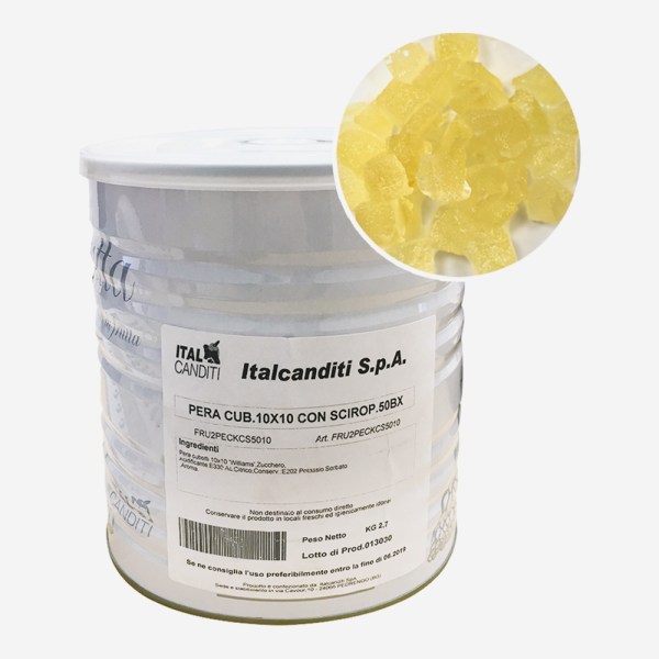PERE A CUBETTI 10X10 SEMICANDITE IN SCIROPPO KG 3