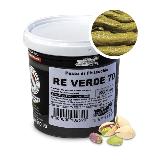 PESTO DI PISTACCHIO GASTRONOMICO RE VERDE IN CF DA 1 KG (0247)