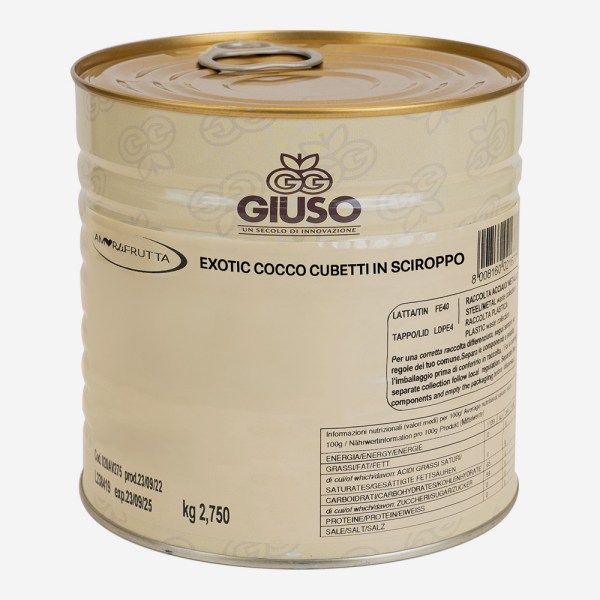 COCCO A CUBETTI AMORDIFRUTTA EXOTIC IN SCIROPPO DA KG 2,75