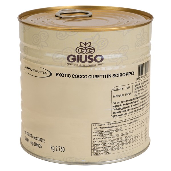 COCCO A CUBETTI AMORDIFRUTTA EXOTIC IN SCIROPPO DA KG 2,75