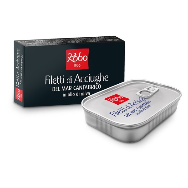 FILETTI ACCIUGHE MAR CANTABRICO IN OLIO D'OLIVA PESO NETTO 50GR