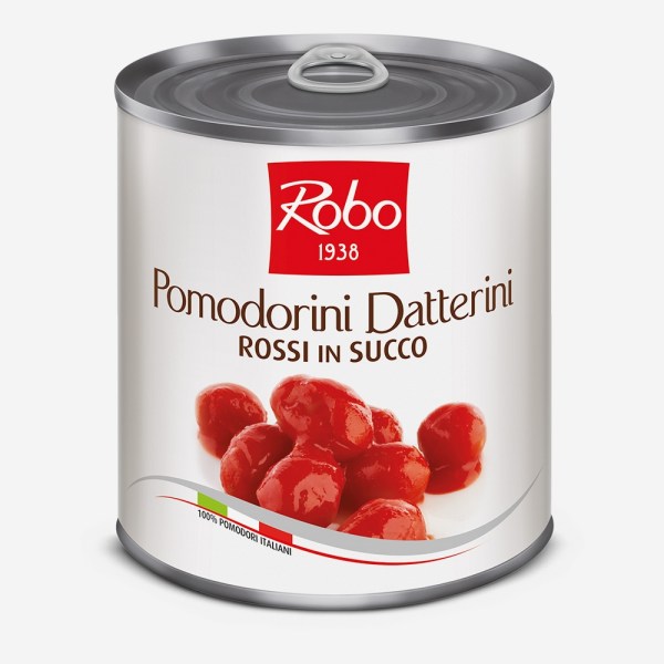 POMODORINI DATTERINI ROSSI IN SUCCO PESO NETTO 800GR