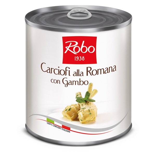 CARCIOFI ALLA ROMANA CON GAMBO IN OLIO PESO NETTO 750GR