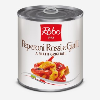 PEPERONI ROSSI E GIALLI A FILETTI GRIGLIATI PESO NETTO 800GR