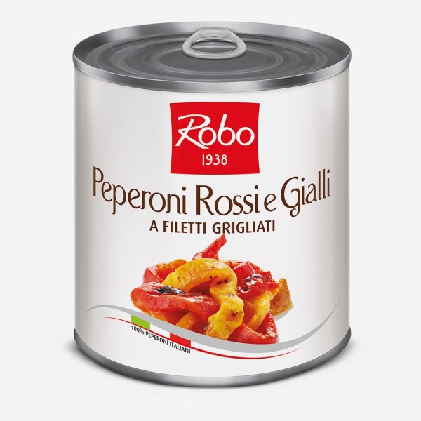 PEPERONI ROSSI E GIALLI A FILETTI GRIGLIATI PESO NETTO 800GR