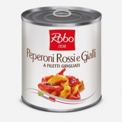 PEPERONI ROSSI E GIALLI A FILETTI GRIGLIATI PESO NETTO 800GR