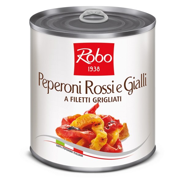 PEPERONI ROSSI E GIALLI A FILETTI GRIGLIATI PESO NETTO 800GR