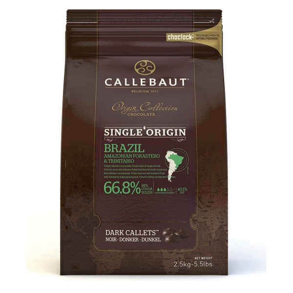*COPERTURA CIOCCOLATO BRAZIL FONDENTE 66,8% PURE ORIGINE CALLETS