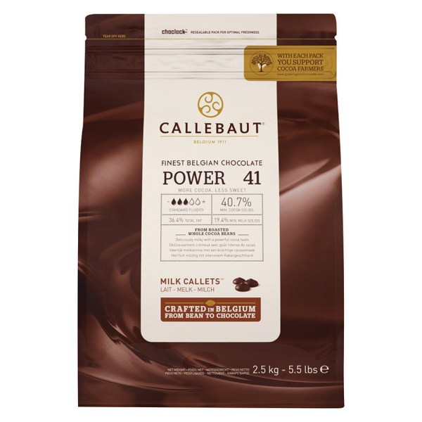 CIOCCOLATO AL LATTE POWER 841 IN CALLETS DA 2,5 KG