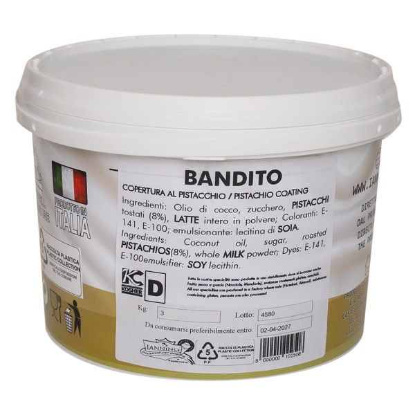 COPERTURA PISTACCHIO BANDITO DA 3 KG (0250)