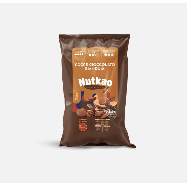 CIOCCOLATO GIANDUIA IN GOCCE (30% NOCCIOLE) DA 5 KG
