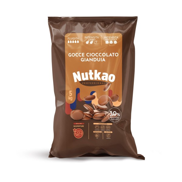 CIOCCOLATO GIANDUIA IN GOCCE (30% NOCCIOLE) DA 5 KG