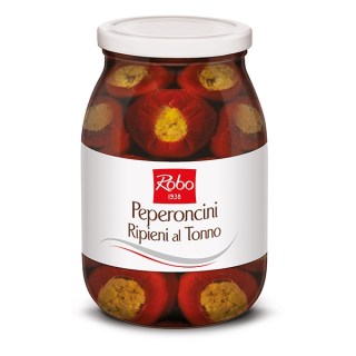 *PEPERONCINI RIPIENI DI TONNO IN OLIO (60 pz) DA 1000GR