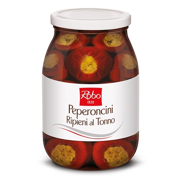*PEPERONCINI RIPIENI DI TONNO IN OLIO (60 pz) DA 1000GR