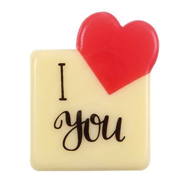 PLACCHETTA DI CIOCCOLATO  I LOVE YOU  3X3,5 CM DA 120 PZ