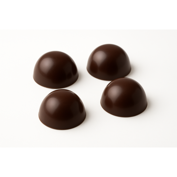 MEZZA SFERA DI CIOCCOLATO FONDENTE DIAM CM 6,5 DA 28 PZ