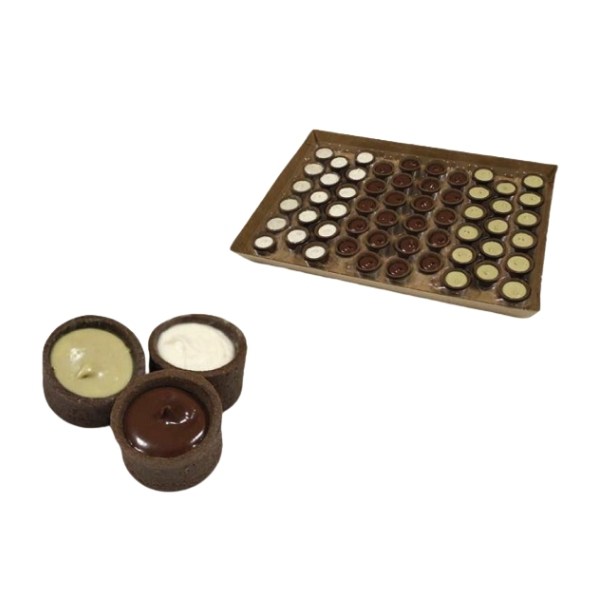 Tartellette modern rotonde con cacao Ø34mm (300 PZ)