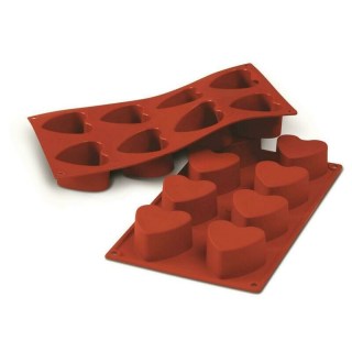 STAMPO CUORE 8 FORME IN SILICONE 65X60X35 MM 8 PZ
