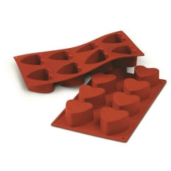 STAMPO CUORE 8 FORME IN SILICONE 65X60X35 MM 8 PZ