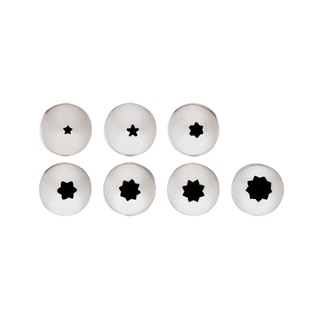 *SET BOCCHETTE UNIPEZZO ONDA D.25MM DA 6 PZ ACCIAIO INOX