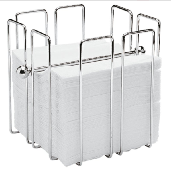 *PORTATOVAGLIOLI IN FILO CROMATO 19X19X19CM