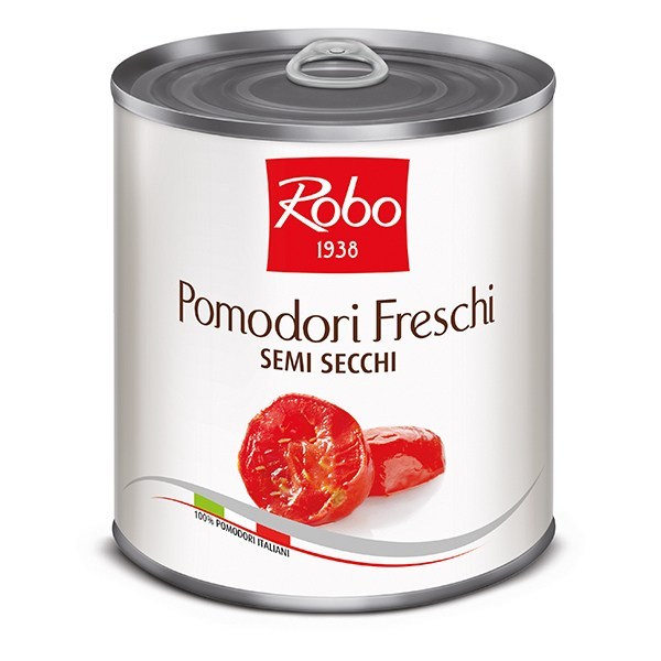 *POMODORI FRESCHI SEMI-SECCHI A METÀ IN OLIO PESO NETTO 750GR