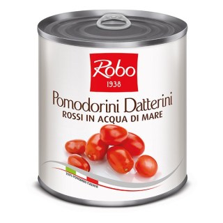 *POMODORINI DATTERINI ROSSI IN ACQUA DI MARE PESO NETTO 800GR