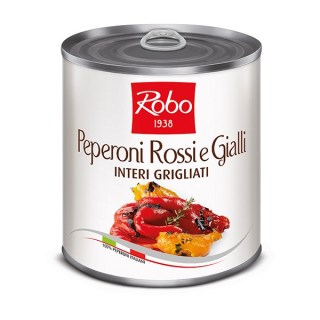 PEPERONI ROSSI E GIALLI INTERI GRIGLIATI AL NATURALE P.N. 800GR