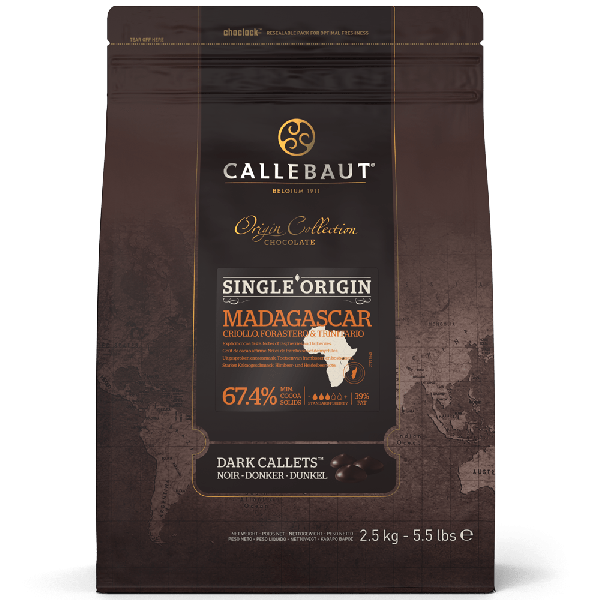 *COPERTURA CIOCCOLATO MADAGASCAR FOND.67% PURE ORIGINE CALLETS