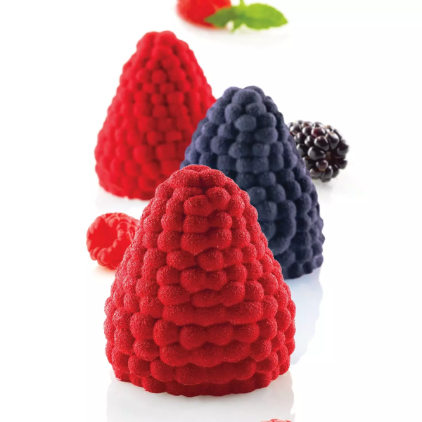 STAMPO FRUTTA REALISTICA  MORA-LAMPONE 110  65X67 - 5 CAVITA'