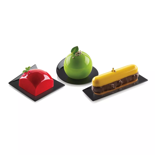 PIATTINI NERI TONDI CON MANICO DIAM. 86MM PZ 100