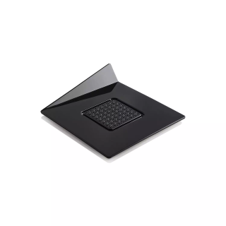 PIATTINI NERI QUADRATI CON MANICO 83X83MM PZ 100
