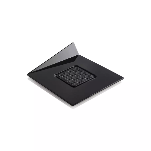 PIATTINI NERI QUADRATI CON MANICO 83X83MM PZ 100