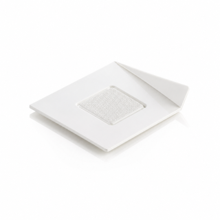 PIATTINI BIANCHI QUADRATI CON MANICO 83X83MM PZ 100